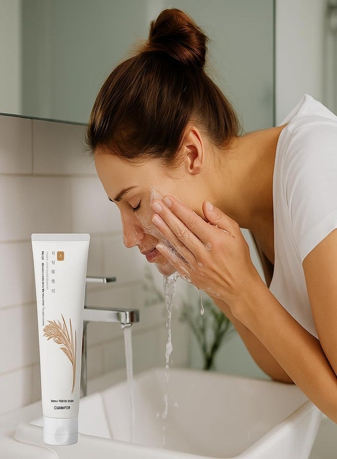 Glamfox Rice Niacinamide Foam Cleanser, Hydrating & Brightening Face Wash, Alcohol-Free, with Rice Bran Water & Ferment - Image 2